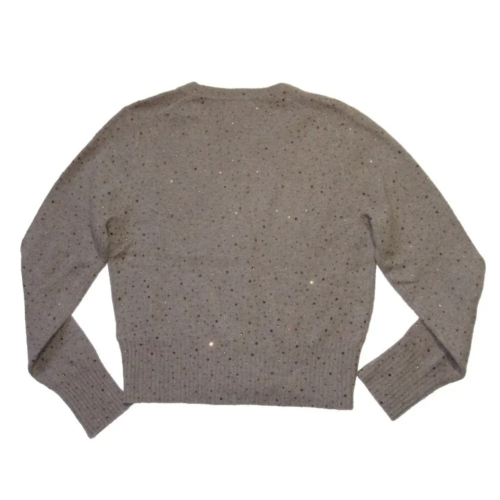NWT J.Crew V-neck Cardigan in Umber Sparkle Crystals Supersoft Yarn Sweater S